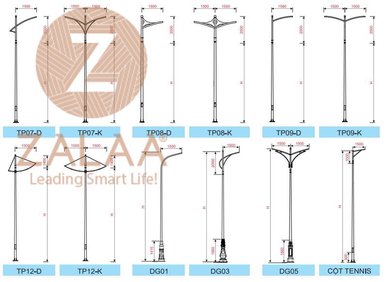 Cột Bát Giác, Tròn Côn Thẳng, cần thiết kế ZALAA
