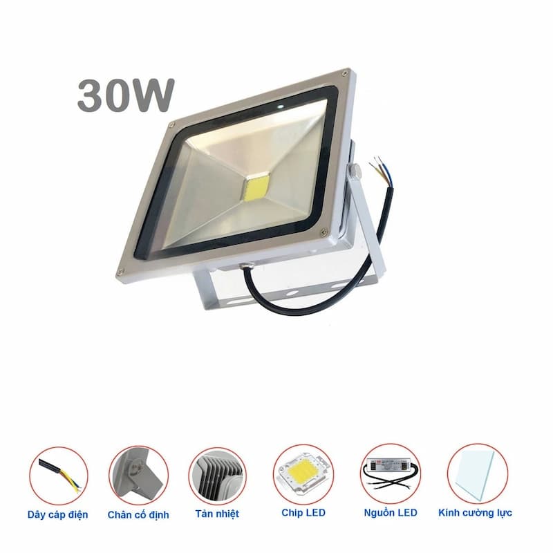 Đèn Pha LED Rọi Chiếu Rộng Vỏ Xám từ 20W đến 400W