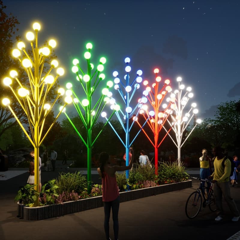 Cột Đèn Trang Trí Cảnh Quan Khuôn Viên Trung Tâm Ngoài Trời ZCV-H5000-21x7W - Dạng Cây 21 tay đèn cao từ 5m mới nhất
