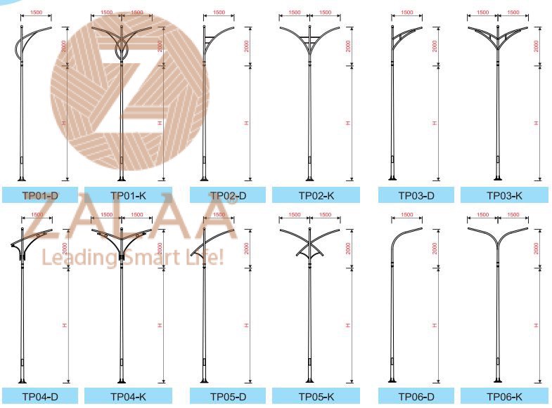 Cột Bát Giác, Tròn Côn Thẳng, cần thiết kế ZALAA