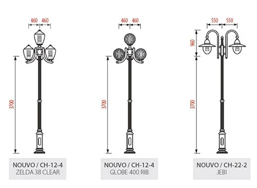 Đế Cột Nouvo - Chân Đế Cột Đèn Nhôm Gang Thép Bền Bỉ Chịu Lực Cao