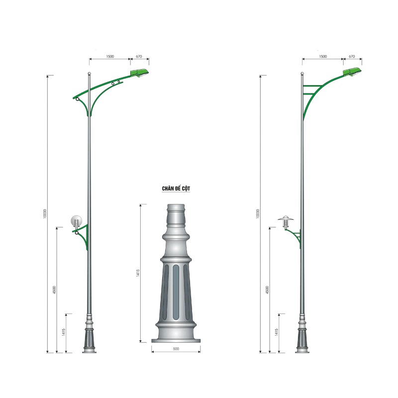 Đế Cột DC05B - Chân Đế Cột Đèn Thép Gang Bền Bỉ Chịu Lực Cao