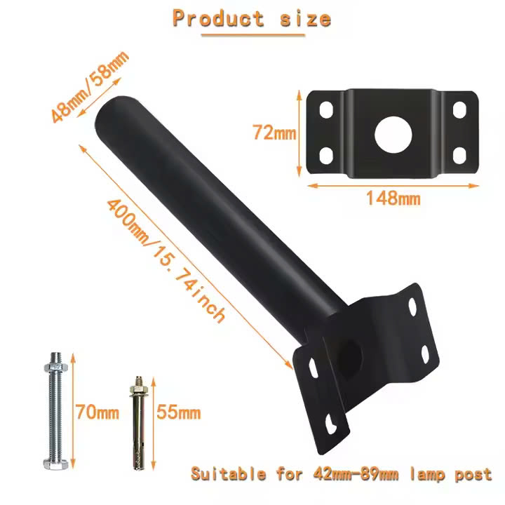 Bộ Cần Tay Đèn Năng Lượng Mặt Trời - Linh kiện Cột Đèn, Giá đỡ đèn Street lamp support arm