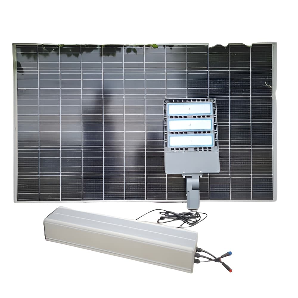 Bộ Đèn Đường Năng Lượng Mặt Trời 100W Kết Hợp // Điện Lưới AC220V ZALAA