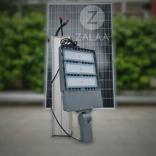 Bộ Đèn Đường Năng Lượng Mặt Trời 100W Kết Hợp // Điện Lưới AC220V ZALAA