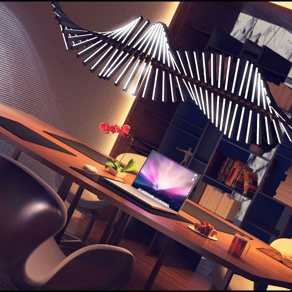 Bộ Đèn LED Ghép Tuyến Tính Thả Trần Văn Phòng - Kiểu Bậc Thang, Piano, Xương Cá...cách điệu