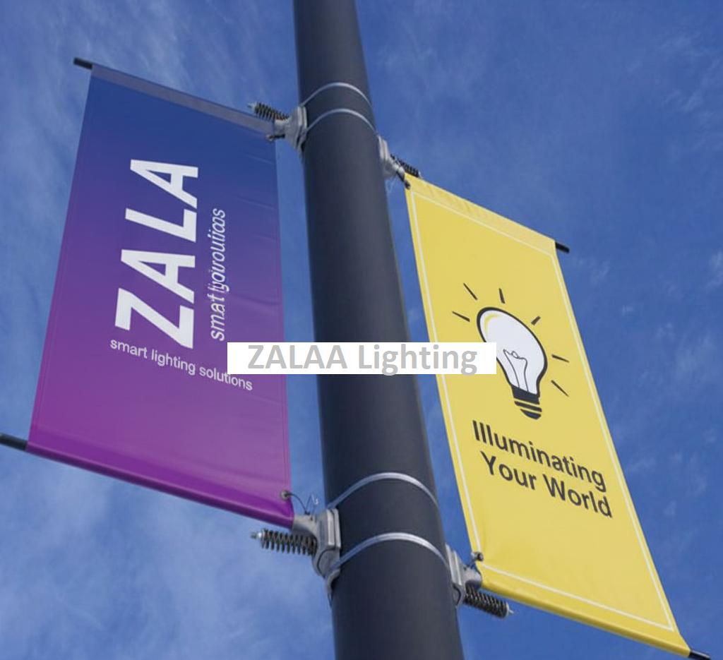 Bộ Tay Treo Banner Cột Đèn ZALAA, Giá Treo Phướn Quảng Cáo Chịu Gió