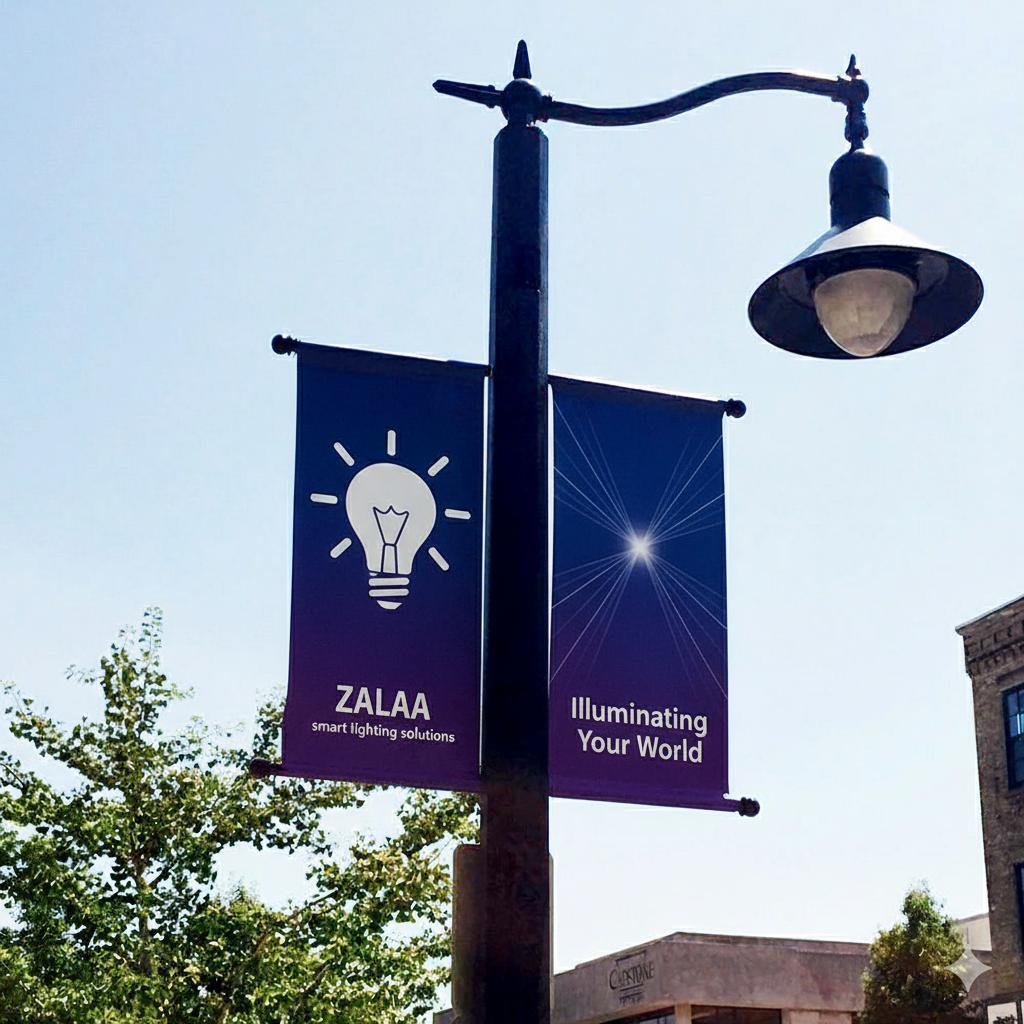 Bộ Tay Treo Banner Cột Đèn ZALAA, Giá Treo Phướn Quảng Cáo Chịu Gió