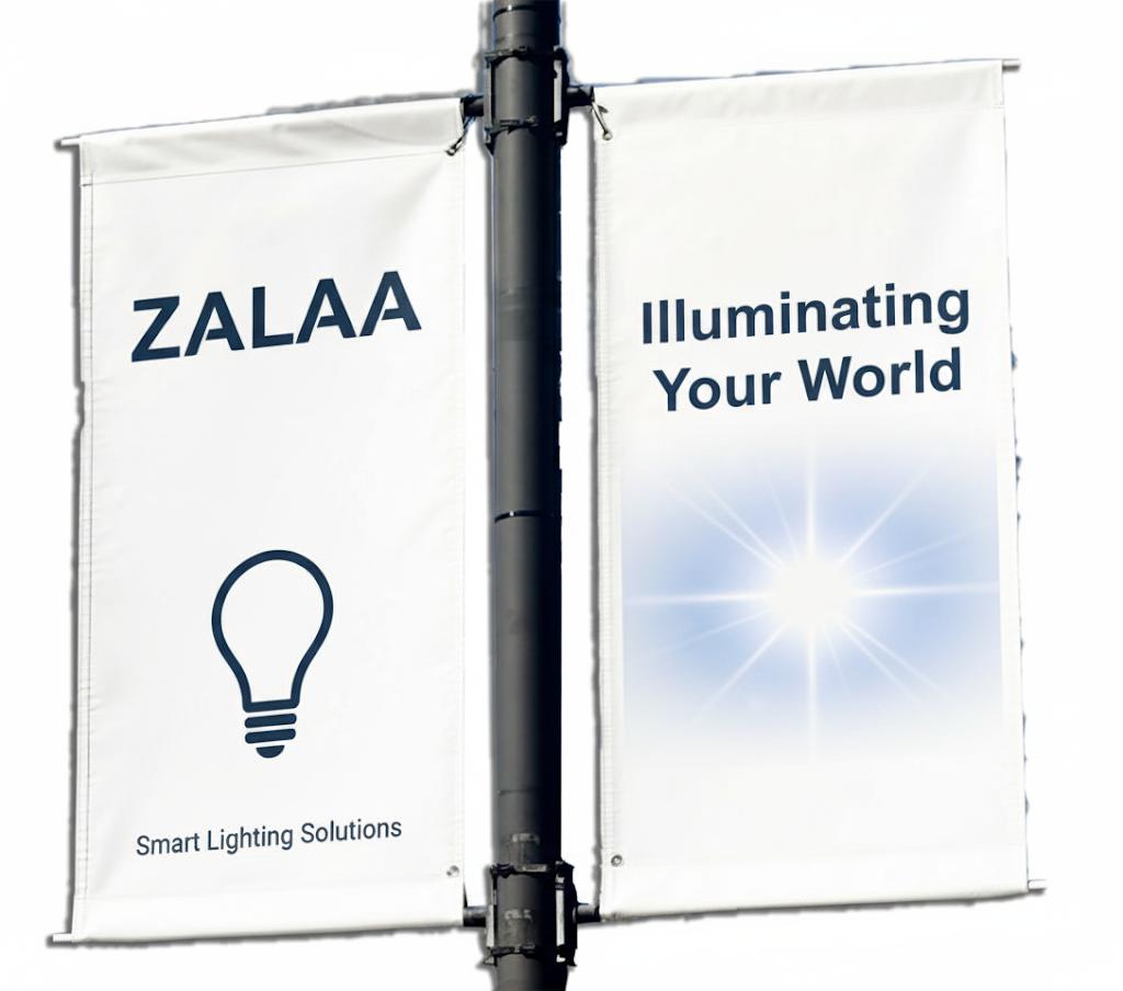 Bộ Tay Treo Banner Cột Đèn ZALAA, Giá Treo Phướn Quảng Cáo Chịu Gió