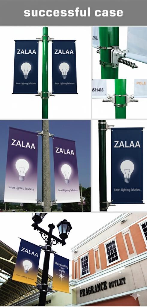 Bộ Tay Treo Banner Cột Đèn ZALAA, Giá Treo Phướn Quảng Cáo Chịu Gió