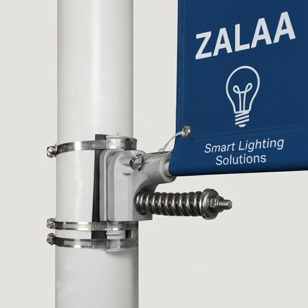 Bộ Tay Treo Banner Cột Đèn ZALAA, Giá Treo Phướn Quảng Cáo Chịu Gió