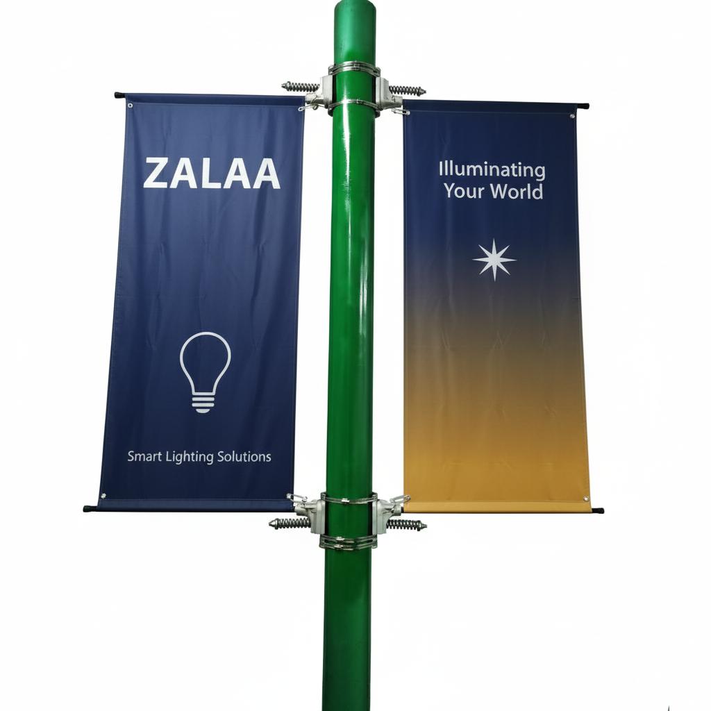 Bộ Tay Treo Banner Cột Đèn ZALAA, Giá Treo Phướn Quảng Cáo Chịu Gió