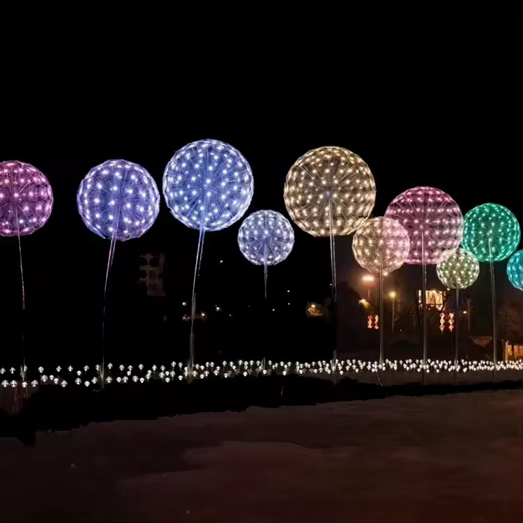 Đèn LED Dandelion Bông Hoa Bồ Công Anh D1.2m, Ánh sáng đổi màu RGB, Giải pháp chiếu sáng cảnh quan kiểu mới
