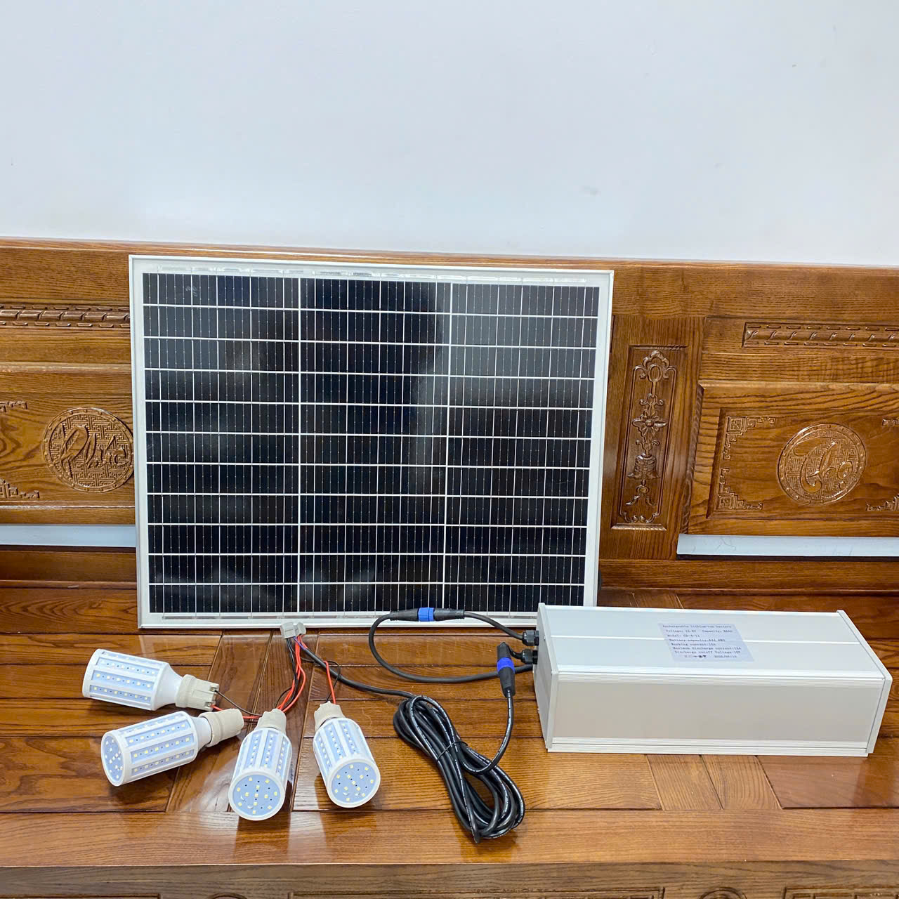 Bộ đèn LED chiếu sáng sân vườn năng lượng mặt trời 2–4 bóng ZSVL-P32100-60W