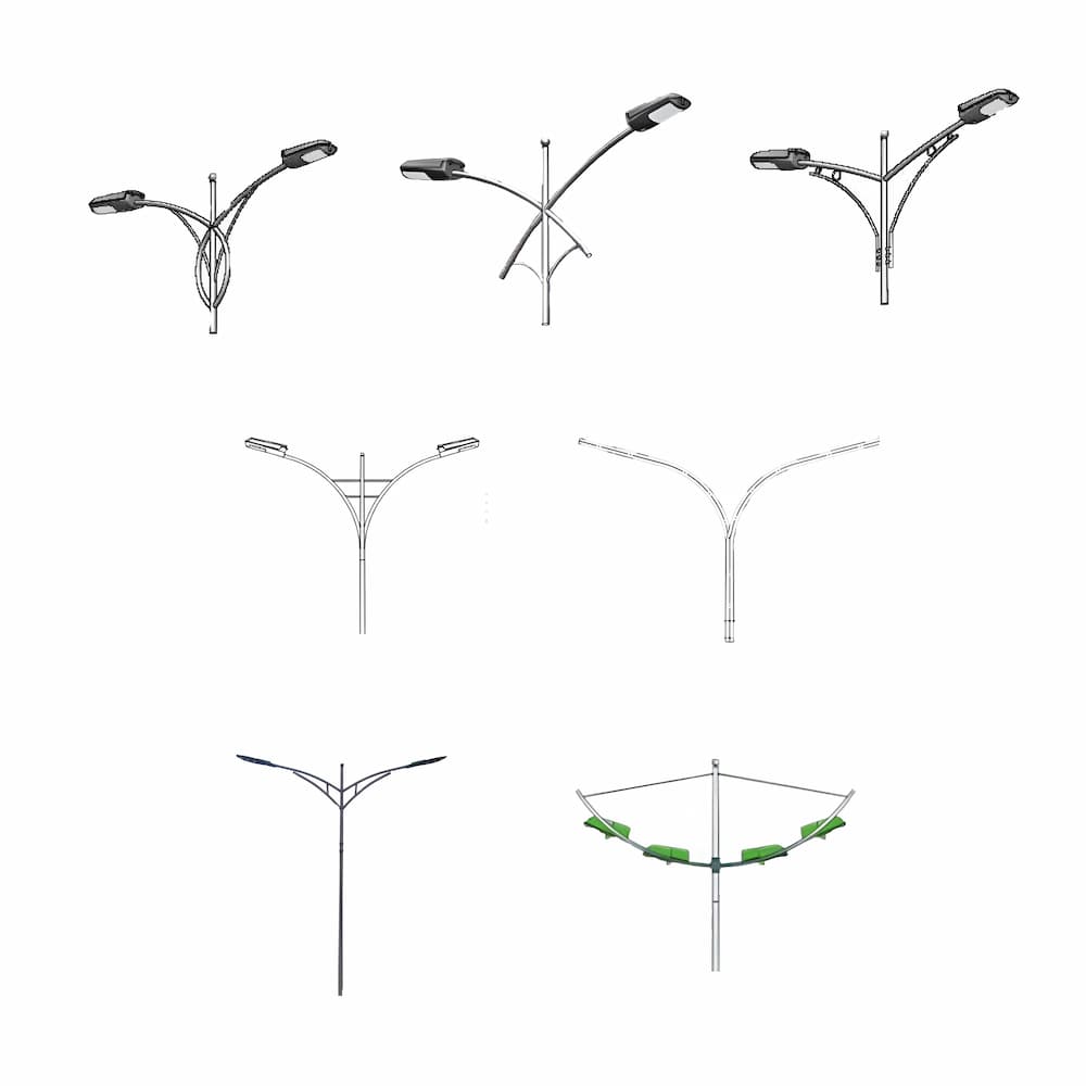 Cần Đèn Đơn / Đôi Cho Cột Đèn Cao Áp Rời Cần, Cần Đèn Gắn Tường Cao, Cần Đèn Cột Bê Tông