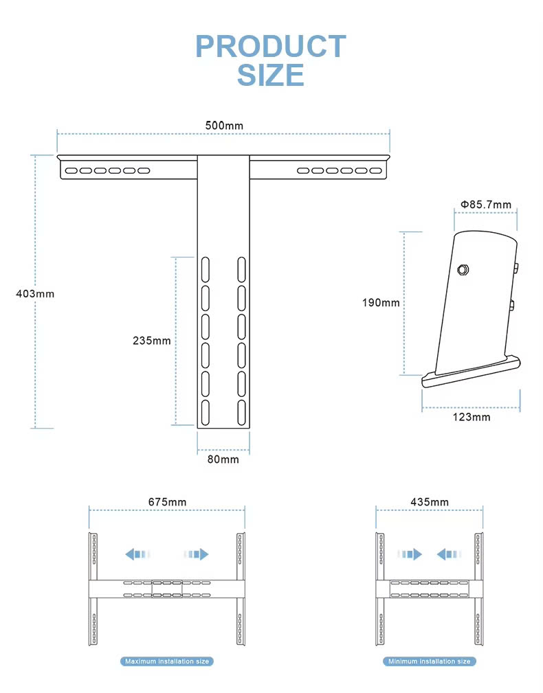 Chân Đế Lắp Đặt Tấm Pin Năng Lượng Mặt Trời 76mm - Khung đỡ tấm Solar Panel