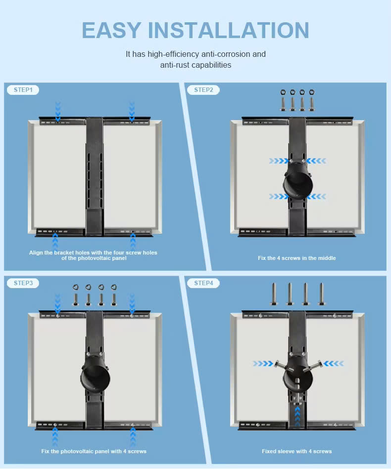 Chân Đế Lắp Đặt Tấm Pin Năng Lượng Mặt Trời 76mm - Khung đỡ tấm Solar Panel