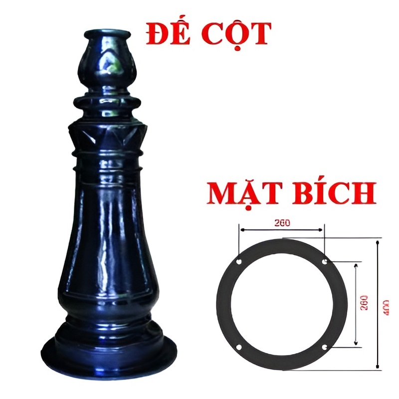 Chân Đế Cột Đèn Cao Áp / Đế Trụ Đèn Sân Vườn Gang / Thép Bền Bỉ Chịu Lực Cao