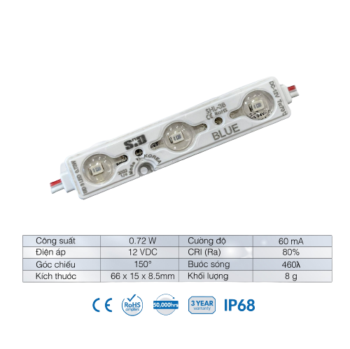 Chip LED Module SiD IP68, Bảo hành 3 năm by Sam Sung, in Korea