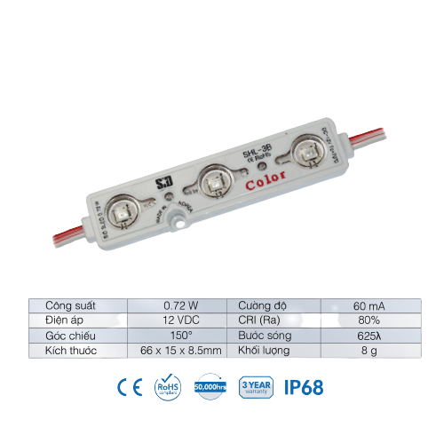 Chip LED Module SiD IP68, Bảo hành 3 năm by Sam Sung, in Korea