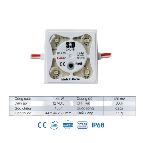 Chip LED Module SiD IP68, Bảo hành 3 năm by Sam Sung, in Korea