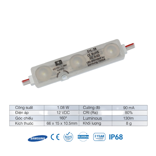 Chip LED Module SiD IP68, Bảo hành 3 năm by Sam Sung, in Korea