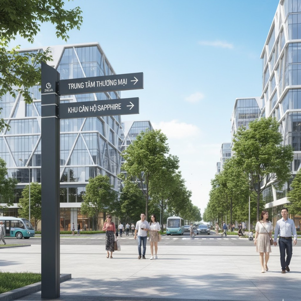 Cột Ghi Tên Chỉ Dẫn Đường vào Khu Đô Thị, Khu Tòa Nhà, Trung tâm thương mại, Bệnh viện, Công Viên...