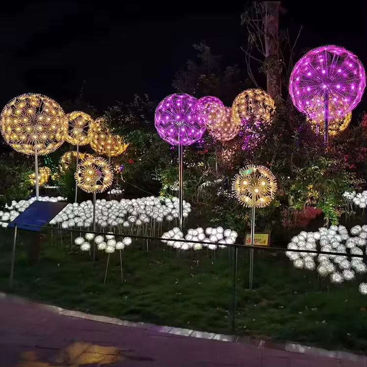 Đèn LED Dandelion Bông Hoa Bồ Công Anh D1.2m, Ánh sáng đổi màu RGB, Giải pháp chiếu sáng cảnh quan kiểu mới
