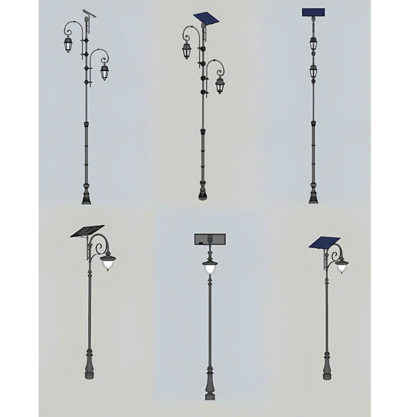 Cột Đèn Cảnh Quan Năng Lượng Mặt Trời ZSLLP Cổ điển Europe H5-8M 60-120W - ZALAA OEM