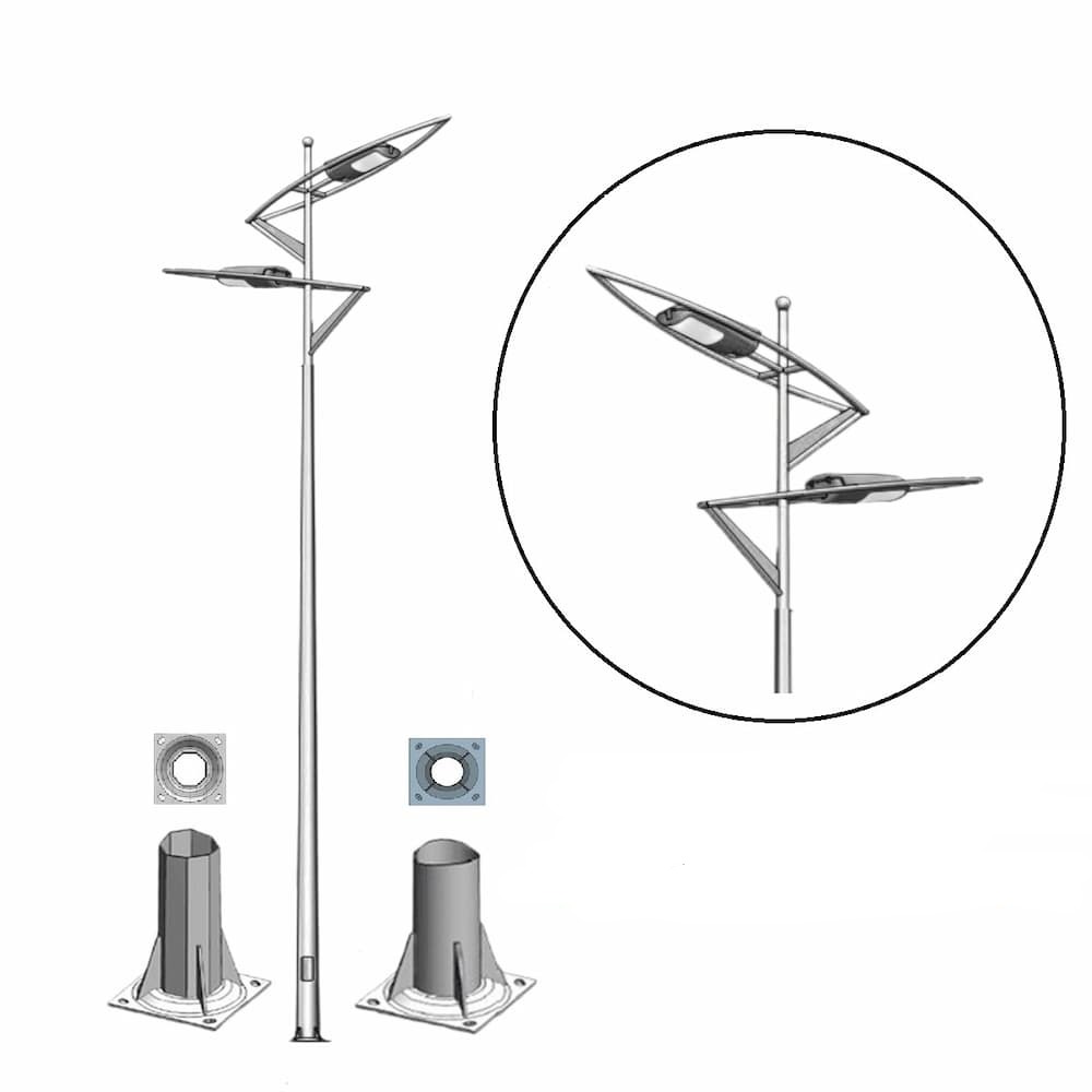 Cột Đèn Cao Áp Chiếu Sáng Đường Phố | Cần Đèn Đôi ZCD.CK09