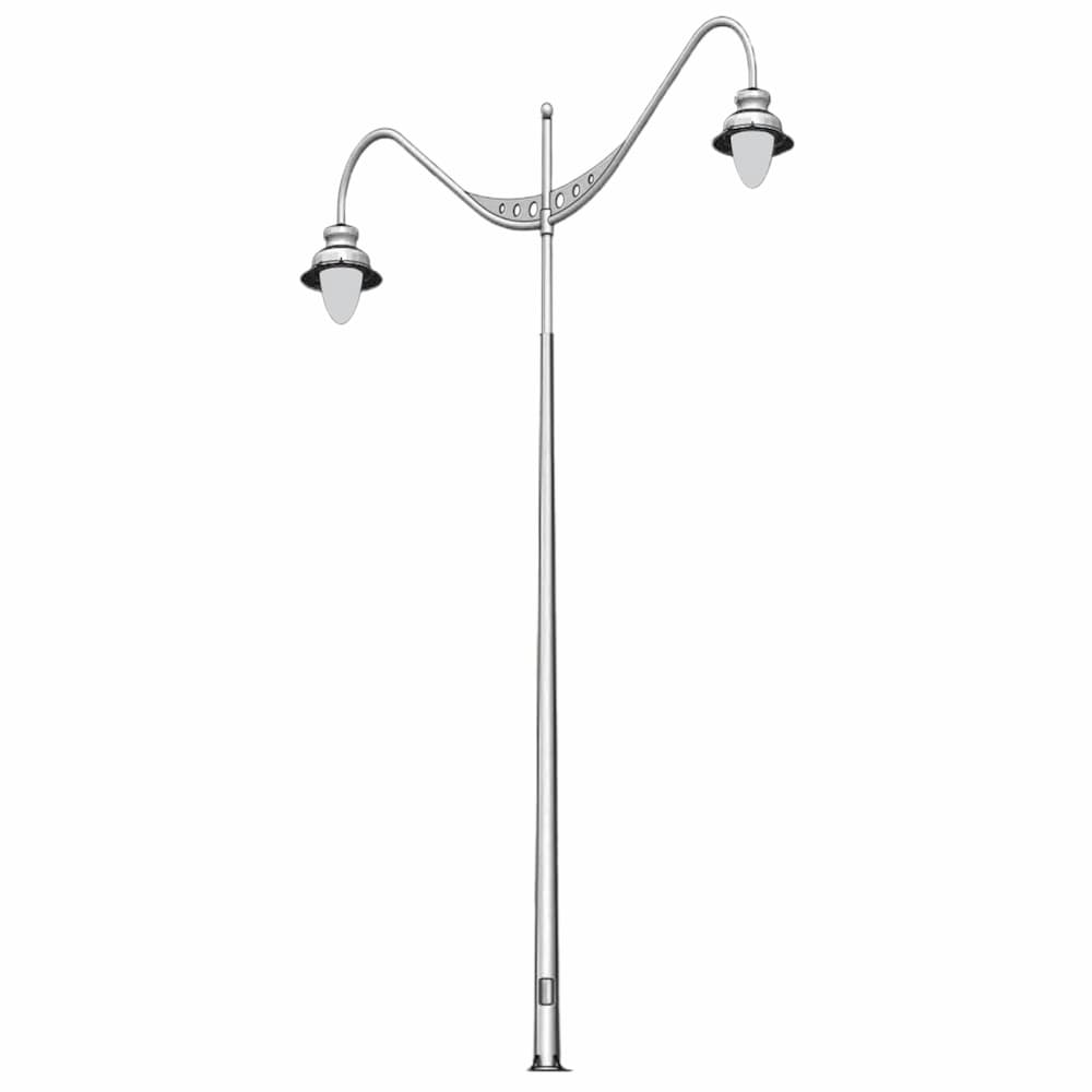 Cột Đèn Cao Áp Chiếu Sáng Đường Phố | Cần Đèn Đôi ZCD.CK15