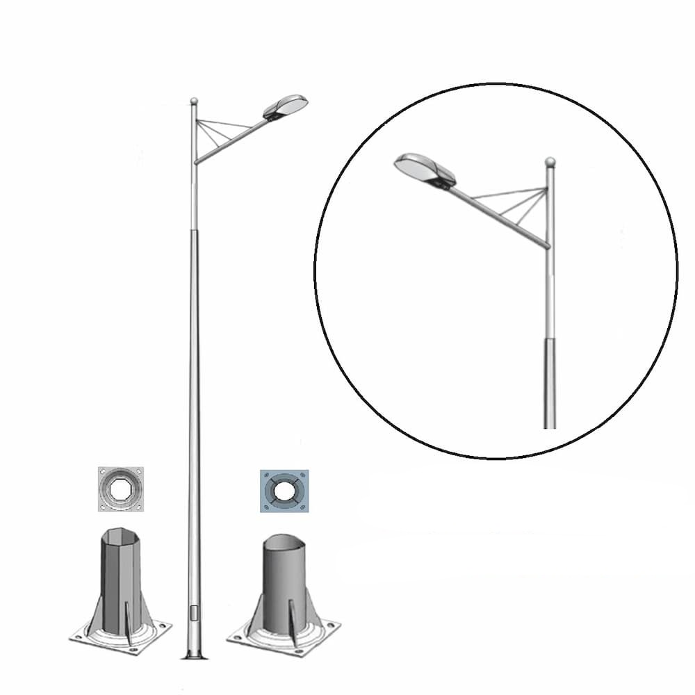 Cột Đèn Cao Áp Chiếu Sáng Đường Phố | Cần Đèn Đôi ZCD.CK13