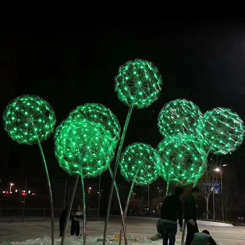 Cột Đèn Inox Cao 6M, 7M, 7,5M Sử dụng Treo Bông Hoa Bồ Công Anh Dandelion Ngoài Trời