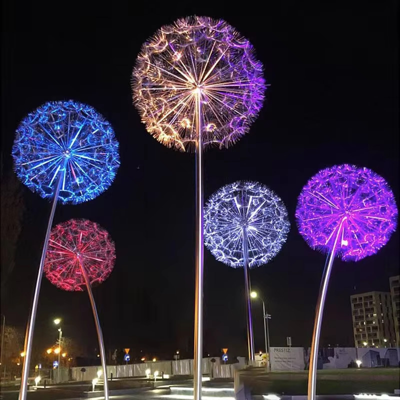 Cột Đèn Inox Cao 6M, 7M, 7,5M Sử dụng Treo Bông Hoa Bồ Công Anh Dandelion Ngoài Trời