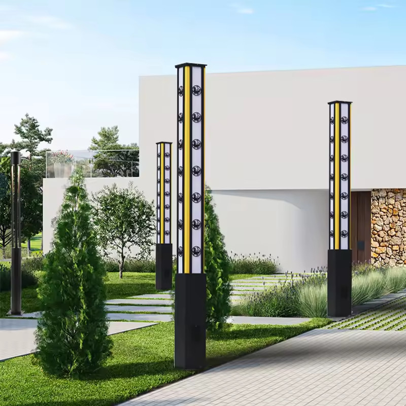 Cột Đèn LED Cao 2m-4m thân cột có hoa văn cắt CNC theo yêu cầu