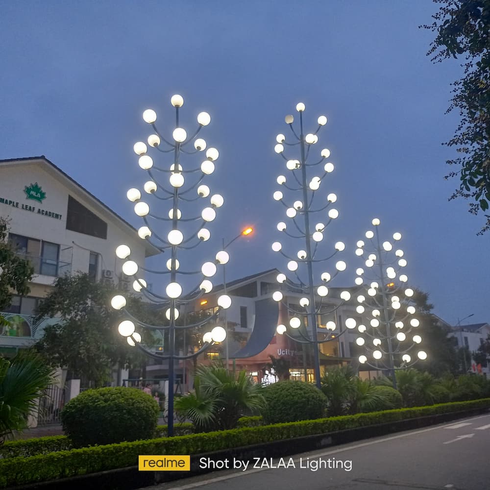 Cột Đèn LED Cây Thông Trang Trí Gần Công Viên Thiên Văn Học tại KĐT Dương Nội, Hà Đông