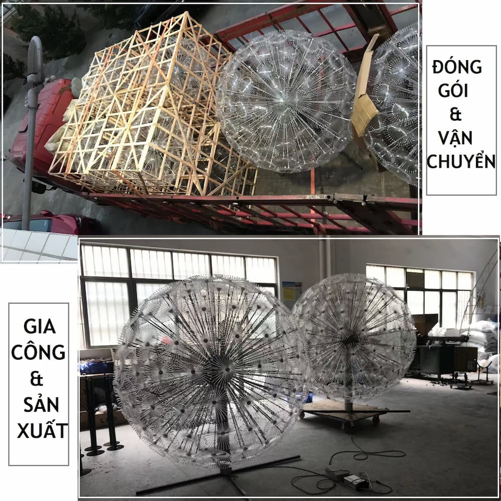 Cột Đèn LED ZALAA Kiểu Dáng Bông Hoa Bồ Công Anh ZCSV-Dandelion