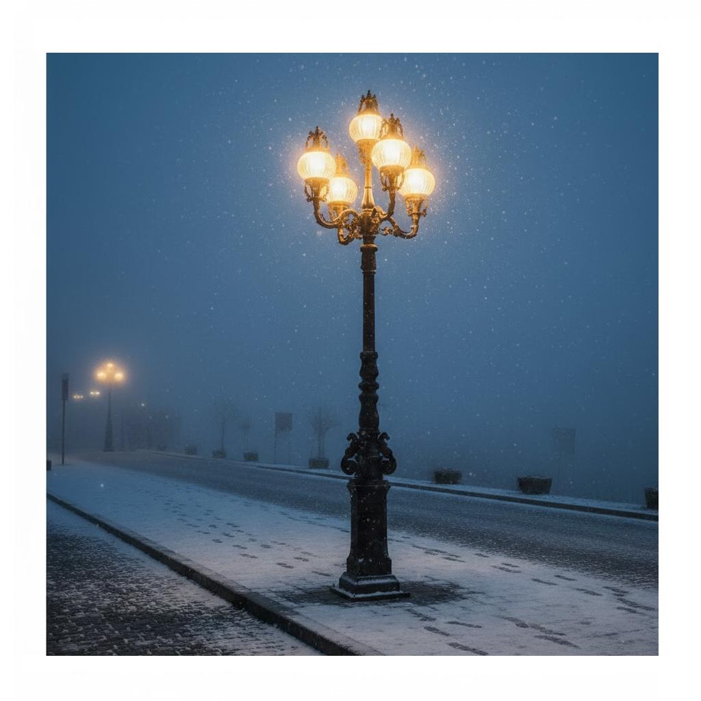 Cột Đèn Sân Vườn Thân Đúc Cổ Điển - Tay Chùm 5 Bóng Hoa Văn Tinh Xảo | ZSV-GLP Z27