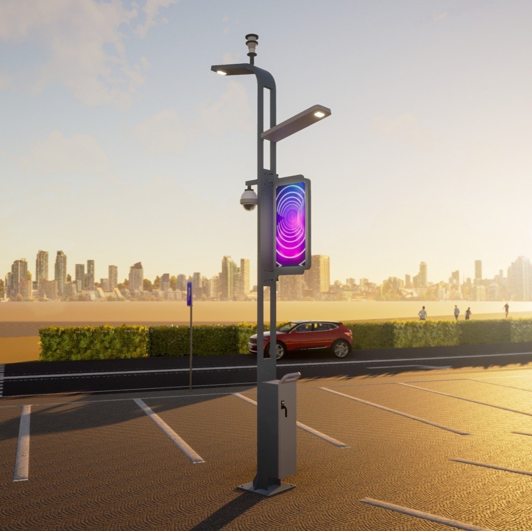 Cột Đèn Thông Minh ZALAA Có tích hợp vị trí lắp Camera và Biển Quảng Cáo LED