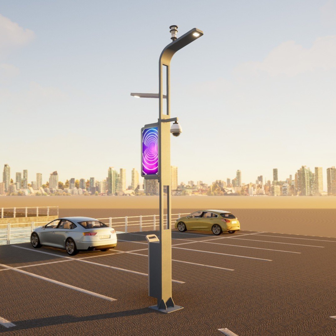 Cột Đèn Thông Minh ZALAA Có tích hợp vị trí lắp Camera và Biển Quảng Cáo LED