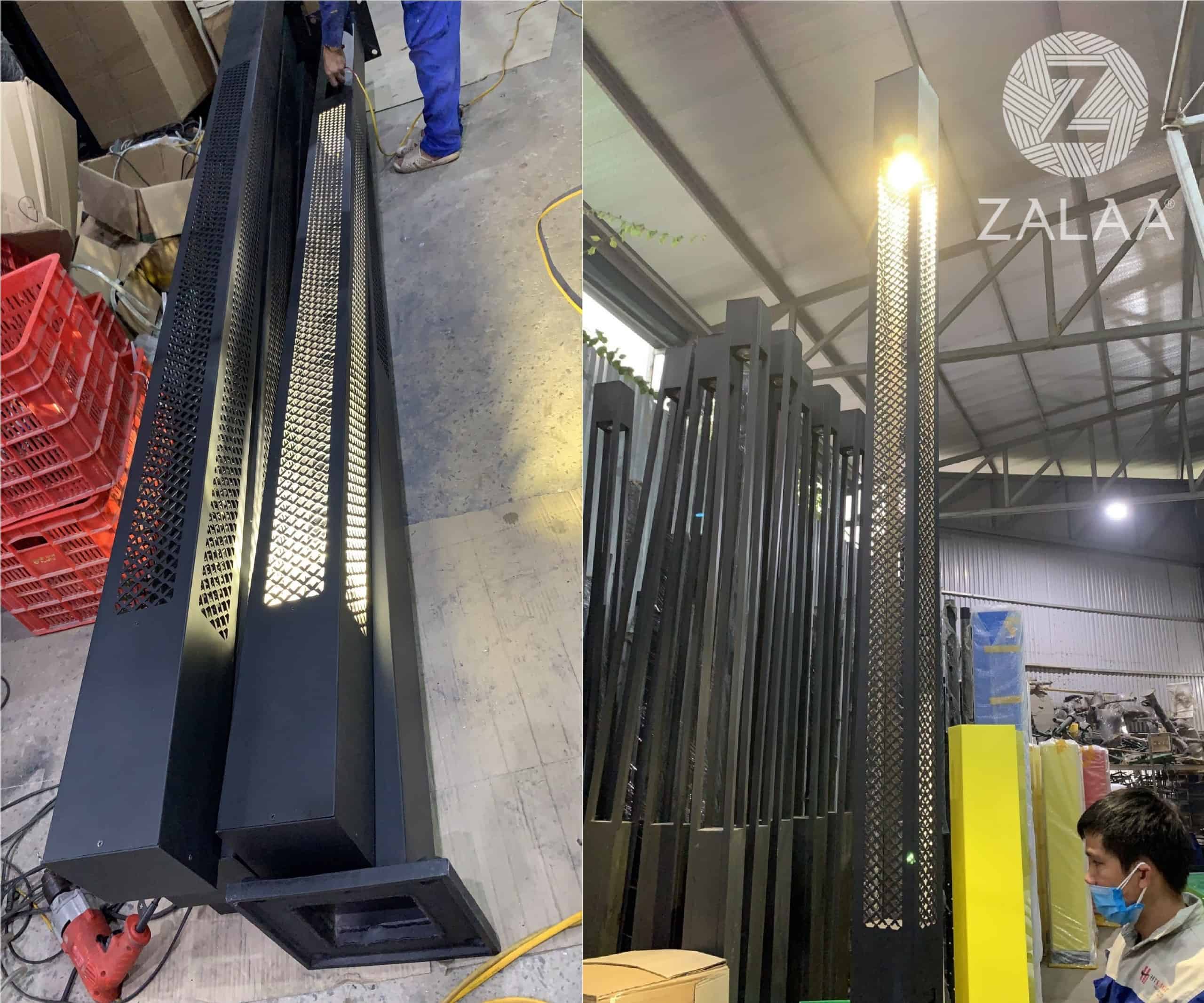 Cột Đèn Trang Trí Cảnh Quan Sân Vườn kiểu dáng hoa văn CNC Mã sản phẩm ZCV-H4000-BH160x160