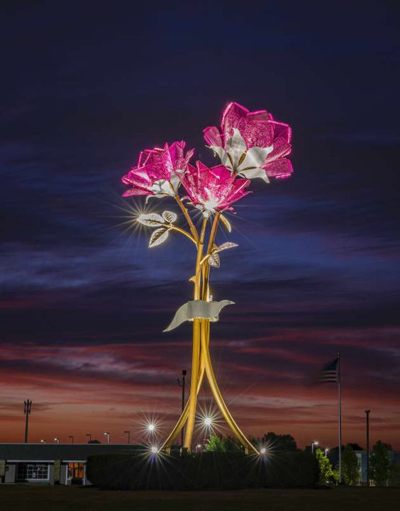 Cột Đèn ZALAA Kiểu Bông Hoa Hồng Trang Trí Nghệ Thuật Chiếu Sáng Cho Dự Án Công Viên Ánh Sáng