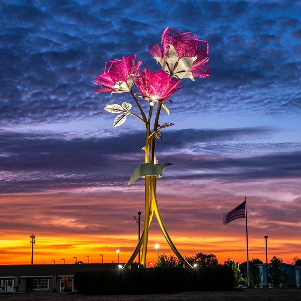 Cột Đèn ZALAA Kiểu Bông Hoa Hồng Trang Trí Nghệ Thuật Chiếu Sáng Cho Dự Án Công Viên Ánh Sáng