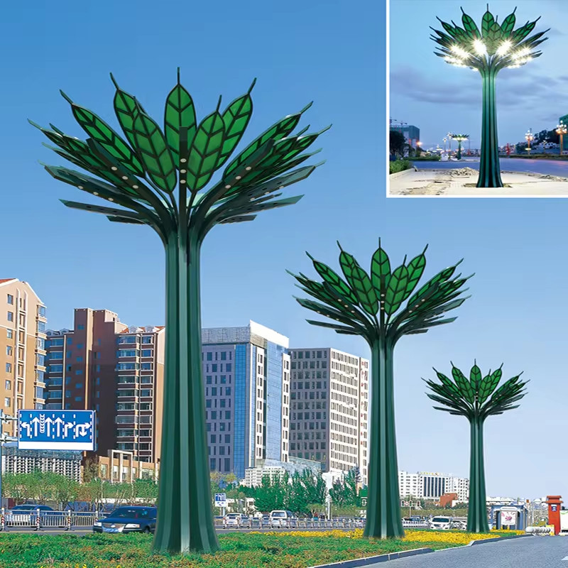 Cột Đèn ZALAA Kiểu Cây Dừa Cao 4-6m Trang trí và Chiếu sáng cho Công viên, Cảnh quan sân vườn | LED Tree Lights