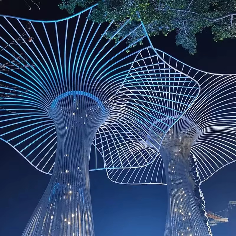 Cột Đèn ZALAA Kiểu Tán Cây Xanh Khổng Lồ RGB đổi màu chiếu sáng khu trung tâm, công viên - LED Motif Light