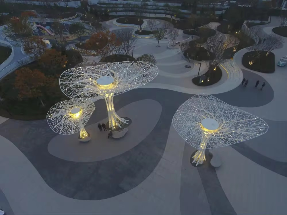 Cột Đèn ZALAA Kiểu Tán Cây Xanh Khổng Lồ RGB đổi màu chiếu sáng khu trung tâm, công viên - LED Motif Light