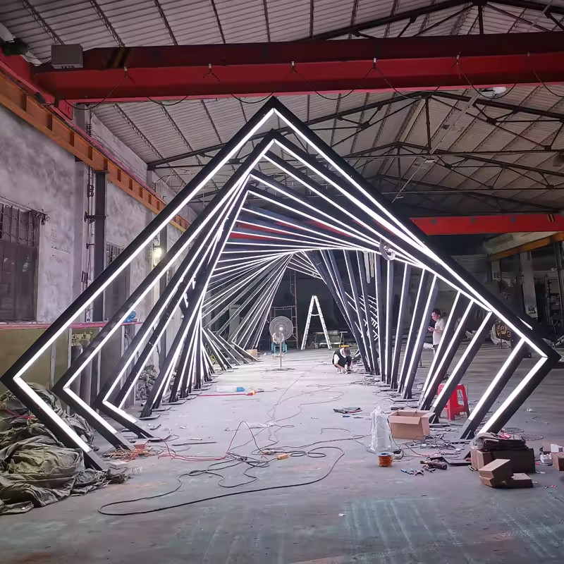 Cột Đèn ZALAA Mô Hình 3D Đổi Màu RGB Tương Tác Nơi Công Cộng, Đường Phố, Công Viên - LED Art Lights