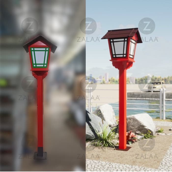 Cột Trang Trí Sân Vườn Có Đầu Đèn Kiểu Dáng Nhà Nhật Bản Trang Trí Cảnh Quan Đền Chùa Nhà Thờ