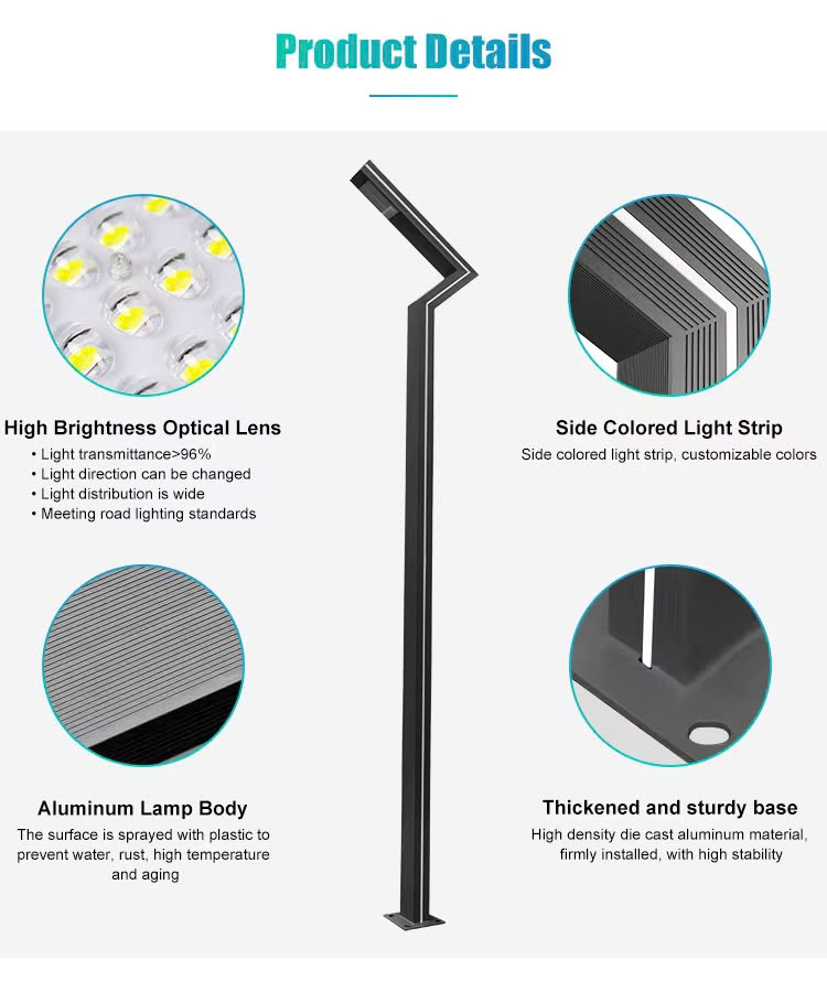 Cột và Đèn LED Chiếu Sáng Cảnh Quan ZSR-2025 Smart City - Tấm Pin Dọc Vertical