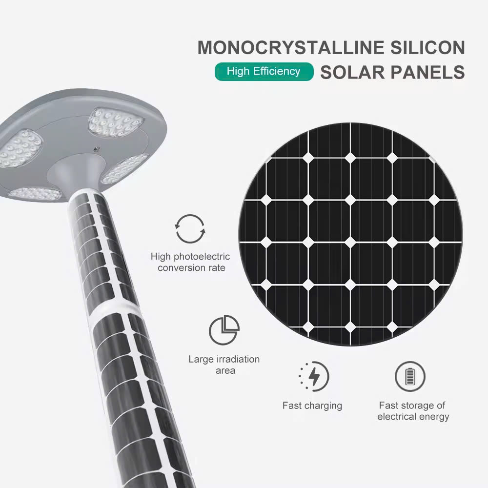 Cột và Đèn LED Chiếu Sáng Công Viên ZSR-2025 Smart City - Tấm Pin Dọc Vertical